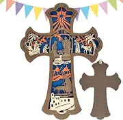 Wooden Nativity Scene Stand - Nativity Scene Ornament, Wooden Sculpture | Detailed Wooden Ornament, Farmhouse Style Nativity Scene Indoor Outdoor Decoration for Tree, Dining Room, Festive Seasonal
