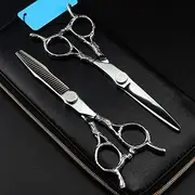 6 Inch Two-Tailed Cut Hair Salon Scissors Cutting Barber Thinning Shears Hairdressing Scissors