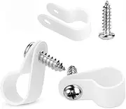 LOKMAN 50 Pack 1/2 Inch Rope Light P-Style Mounting Clips with Compatible Stainless Steel Pan Head Phillips Screws