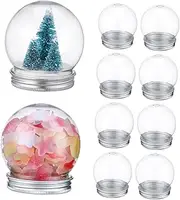10 Pack 150ml Snow Globe Making Kit DIY Snow Globes Round Water Globes for Merry Christmas Dec