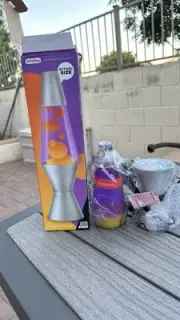 Lava Lamp Motion Flowing Orange Lava In Purple Liquid New With Bulb 11.5”