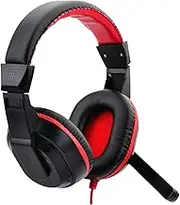 FELTECHELECTR Headphones Wired Adjustable Gaming Headphones Stereo Headset with Mic Wired Red Gaming Headphones Stereo Headset