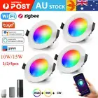 1/2/4X 10W 15W WiFi Smart RGB CCT LED Downlight Dimmable for Google Home Alexa