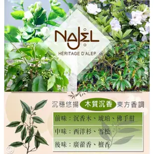 【法國NAJEL】木質沉香阿勒坡古皂液保濕草本沐浴乳400ml(總代理公司貨)