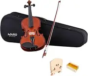 Maro Music 4/4 Full-Sized Classic Violin with Ebony Parts, Violins for Intermediate Advanced with Case, Bow, Rosin Polisher, Bridge