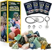 Blue Marble National Geographic Rock Tumbler Refill Kit – 453 g Gemstones and Rocks for Tumbling including Unpolished Amethyst and Quartz – Rock Tumbler Supplies include Rock Tumbler Grit & Jewellery Accessories