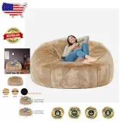 Giant 7FT Cover Only Faux Fur Bean Bag - Versatile for Storage and Lounging