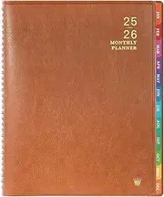2025-2026 Monthly Planner - Jul. 2025 - Dec. 2026, 2025-2026 Calendar/Planner 18 Months, Faux Leather, 8.86" x 11.4", 15 Notes Pages, Strong Twin-Wire Binding, Pocket, Monthly Tabs, Perfect Organizer