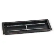 30" x 10" Bronze Rectangular Gas Fire Pit Pan & Burner by American Fireglass