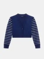 GUESS Navy Long Sleeve Cardigan in Blue Size: 14, Cotton