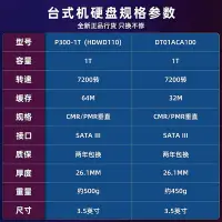 在飛比找Yahoo!奇摩拍賣優惠-東芝桌機硬碟1t p300 7200 垂直cmr 機械硬碟 