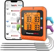 Large LCD Bluetooth Meat Thermometer – Accurate Grilling with 4 Probes