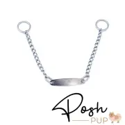 1/2" x 2" Engravable Plaque with a 14" Chain Pet Collar by PoshPup