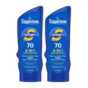 Coppertone Sport Sunscreen Lotion SPF 70 Water Resistant Pack of 2 7 Fl Oz