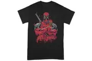 Deadpool Unisex Adult Pose T-Shirt (Black/Red) - UTBI129