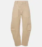 [Nili Lotan] Nili Lotan Shon mid-rise corduroy tapered pants AU 14 white