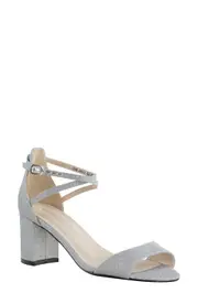 Touch Ups Jackie Block Heel Sandal in Silver at Nordstrom, Size 11