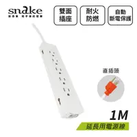 在飛比找蝦皮商城優惠-蛇吞象SNAKE P100 1開10插3孔 延長線 1M