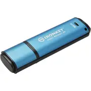 IronKey Vault Privacy 50 Series IKVP50 32 GB USB 3.2 (Gen 1) Type A Flash Drive - Blue - 256-bit AES - TAA Compliant - 250 MB/s Read Speed - 180 MB/s