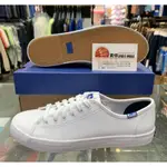 免運 黃蜂體育 KEDS 小白鞋 KICKSTART 時尚真皮綁帶休閒鞋 白/藍 W132222 WH57559