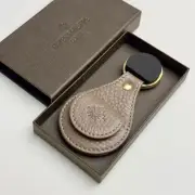 Patek Philippe Taupe Leather Keychain - Calatrava Emblem
