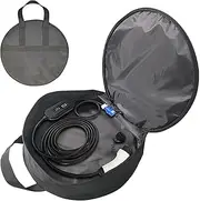 Jumper Cables Storage Bag – Round Oxford Portable Organizer for EV Chargers, Power Cords, and Hoses – Carrier for Cable Management and Travel Convenience
