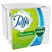 Puffs Plus Lotion Facial Tissues Vicks Scented Soft 48 Count Soothing Comfort