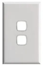 2x HPM EXCEL SERIES GRID & PLATES 117x73mm 2-Gangs Flush Mount, Gloss White