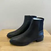 $575+Tax Stuart Weitzman Black Leather Tammi Short Boots Size 6 B 36.5 NEW