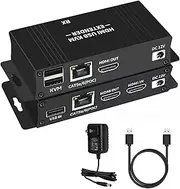 HDMI KVM USB Extender Over Cat5e/6, HDMI to RJ45 Ethernet Extender 1080P@60hz