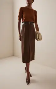 [Oscar de la Renta] Wool Half-Sleeve Top