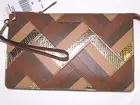 Michael Kors Patchwork Daniela Luggage Leather Large Wristlet Clutch Bag NWT$168