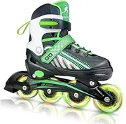 Adjustable Inline Skates for Boys, Beginner Roller Skates with Full Light Up Wheels, Indoor and Outdoor Blades Skates for Kids and Girls
