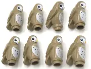 Lego 8 New Dark Tan Owl Angular Features with Yellow Beak Black Eyes Birds