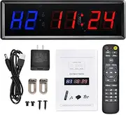 KTZON Gym Clock Timer for Home With Remote, 1.5" 1.8" Metal LED Crossfit Timer Workout Stopwatch, Tabata Countdown Timer (1.5" Metal & Remote Blue + Red)