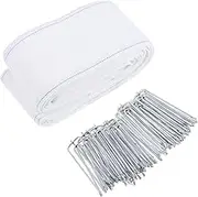 Curtain Pleat Tape with Stainless Steel Drapery Hooks Pinch Pleat Design for Decor Projects for Drapes and Versatile Window Treatments
