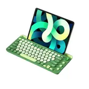 ANYMOB Bluetooth Keyboard Green Mult-Device Wireless Rechargeable Keyboard With Holder