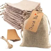50 Sets Reusable Burlap Gift Bags with Drawstring 5x7 Inch Party Favor Gift Bags