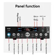 Home Power Amplifier 5.1 Bluetooth Bass Amp HIFI Digital Audio Amplifiers FM USB Remote US PLUG Black