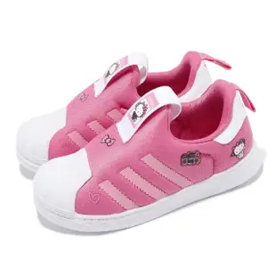 【adidas 愛迪達】X Hello Kitty 休閒鞋 Superstar 360 I 小童鞋 粉 白 聯名 凱蒂貓(IF3555)