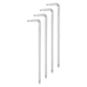 4pcs T10 Long Arm Tamper Proof Torx Wrench Star Keys S2 Steel Chrome Coated