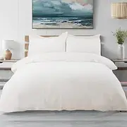 Luxor Teddy Fleece Soft Warm Quilt Doona Cover Set - White (Super King)