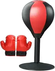 Qianly Desktop Punching Bag Ball Speed Punching Bag with Stand Training Standing Bag for Kids