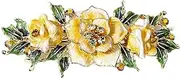 Yellow Chimes Hair Clips for Women Girls Barrette Hair Clips for Women Hair Accessories for Women Enameled Floral Clips for Women Yellow French Barrette Hair Clips for Women and Girls Gifts For Women