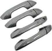 Pexorin for Kia, Sportage QL KX5 2016-2020 Carbon Fiber Chrome Car Door Handle Bowl Cover Trim Sticker Styling Accessories Car Door Handle Cover(Black C 1key 2buttons)