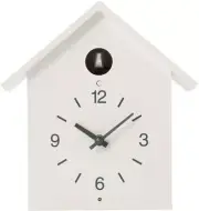 MUJI 15832606 Mechanical Cuckoo Wall or Put Clock White with Light Sensor Large
