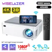 1080P HD Bluetooth Video Projector Support 5G Wifi USB HDMI Home Movie Theater