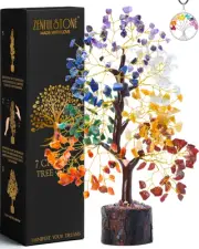 7 Chakra Tree of Life Crystal Tree for Home, Office, and Desk Decor | Handmad...