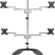 Quad-Monitor Stand - for up to 32" VESA Mount Monitors - Articulating - Steel & Aluminum - Four Monitor Mount (ARMQUADSS)