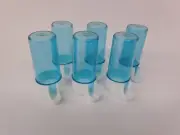 6x Small Bird Pet Cage Aviary Front BLUE ( Anti Algae ) Drink Botle Water Feeder